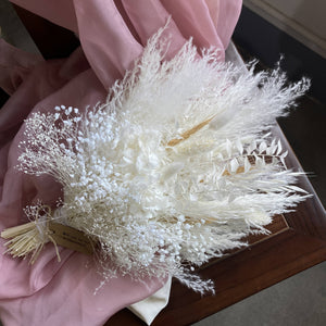 Dried Flower Bridal Bouquet |White, Beige Wedding Bouquets | Luxury Dried Flowers | Boho Wedding Dried Flowers