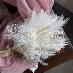 Dried Flower Bridal Bouquet |White, Beige Wedding Bouquets | Luxury Dried Flowers | Boho Wedding Dried Flowers