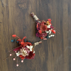 Bridal dried flowers bouquet for boho wedding ,eucalyptus bouquet,red color ,bride bouquet