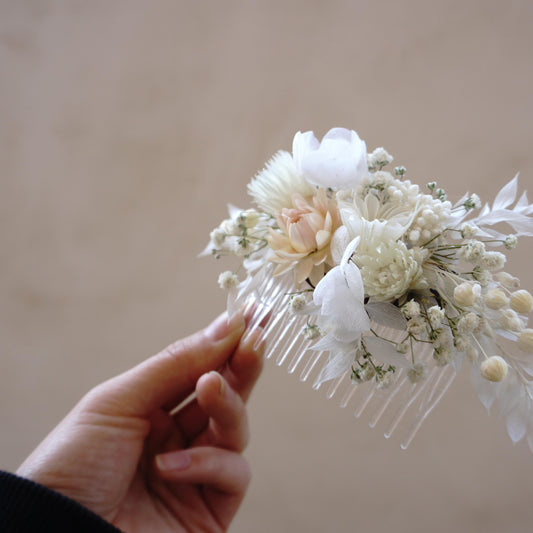 bridal comb babys breath Bridal hair piece ,dried flower  comb,  wedding hair accessory ,bridal floral comb