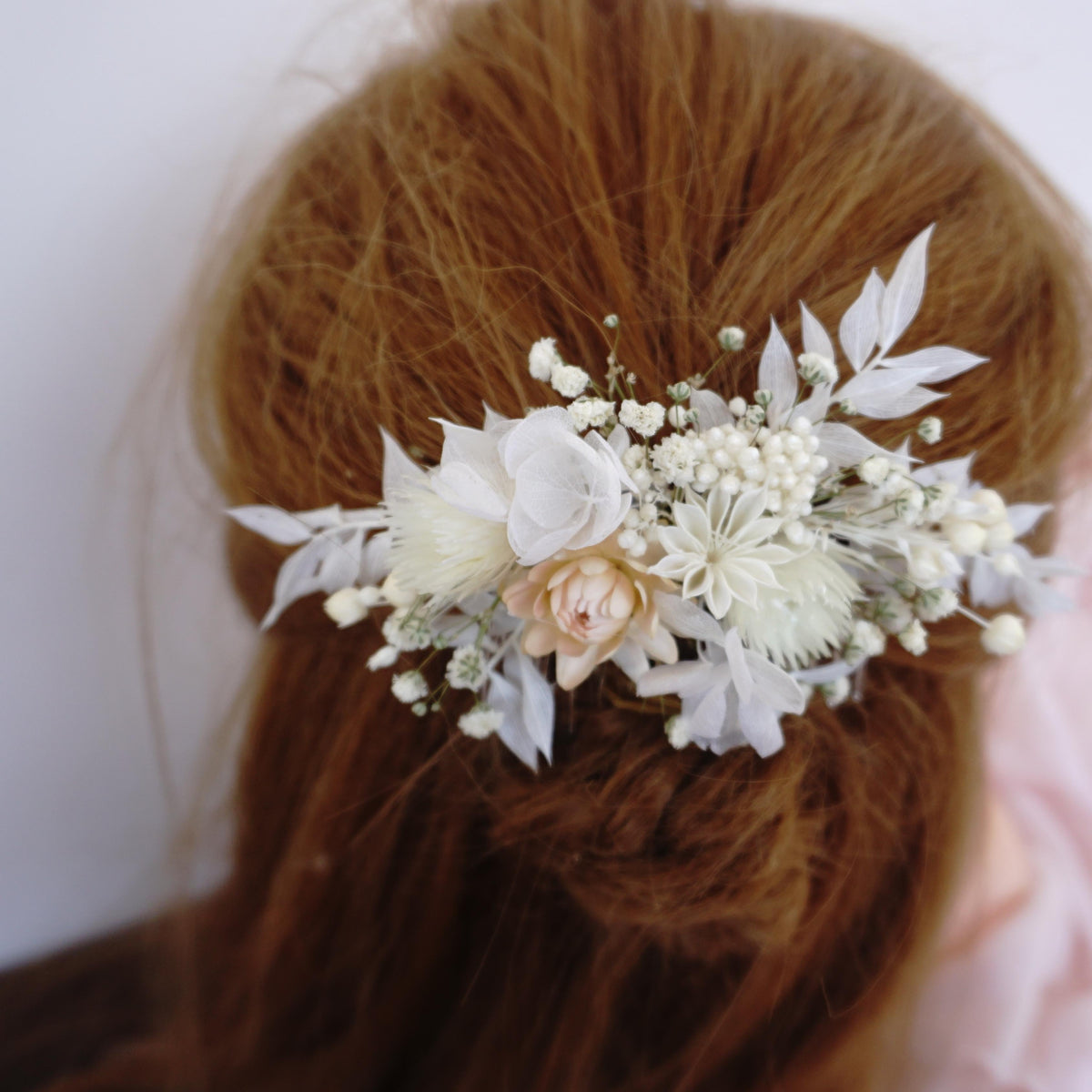 bridal comb babys breath Bridal hair piece ,dried flower  comb,  wedding hair accessory ,bridal floral comb