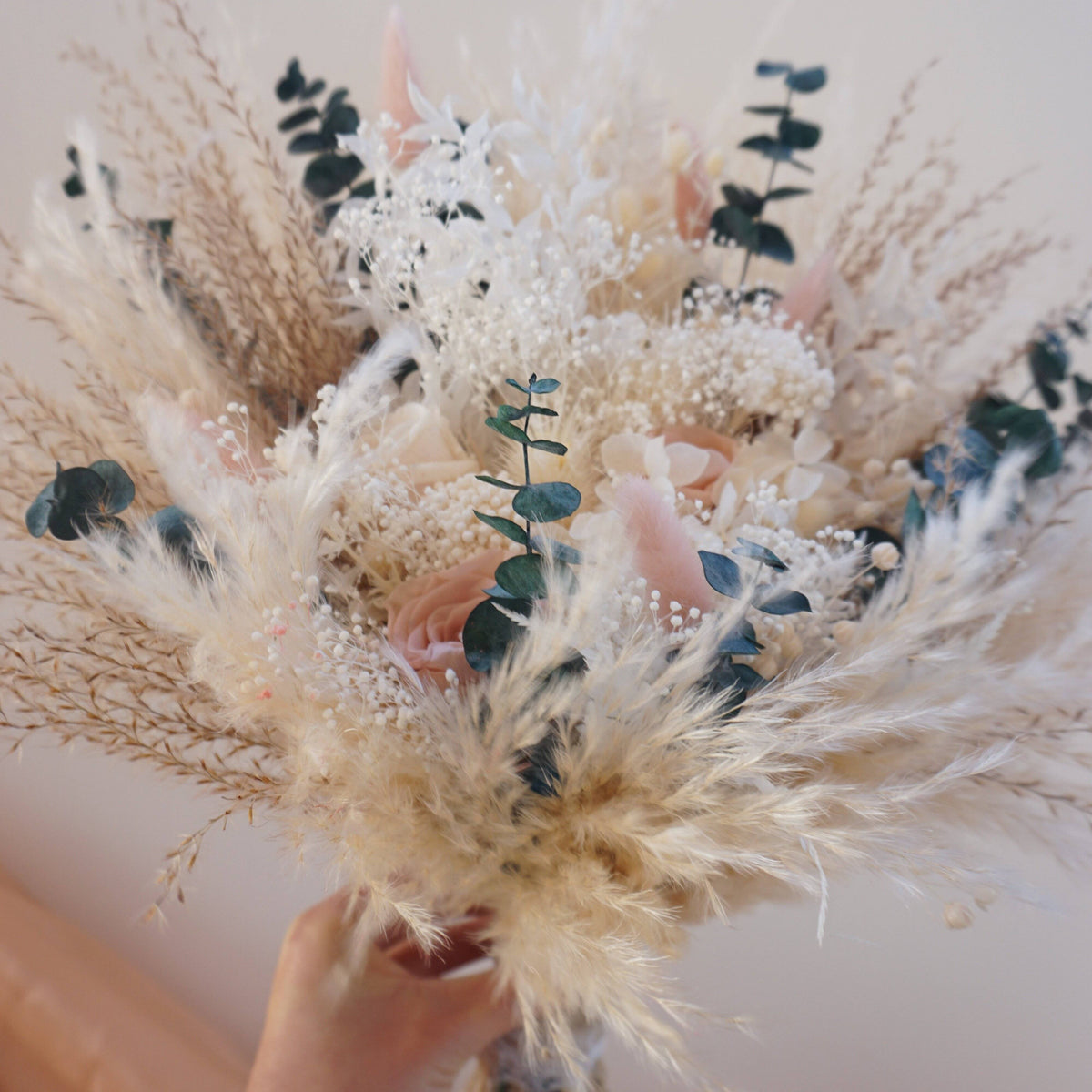 Bespoke Bridal Dusty Pink & preserved rose Bouquet/Bridesmaid Bouquet/Flowergirl