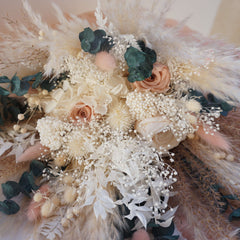 Bespoke Bridal Dusty Pink & preserved rose Bouquet/Bridesmaid Bouquet/Flowergirl