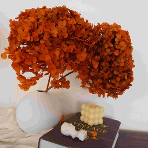 Preserved hydrangea flower,dried flower,home decor,burnt orange flower,wedding decor