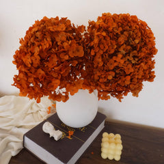 Preserved hydrangea flower,dried flower,home decor,burnt orange flower,wedding decor