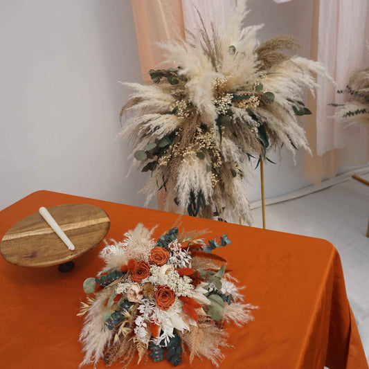 Burnt Orange  Boho Wedding/ Bridal flower bouquet