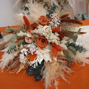Burnt Orange  Boho Wedding/ Bridal flower bouquet