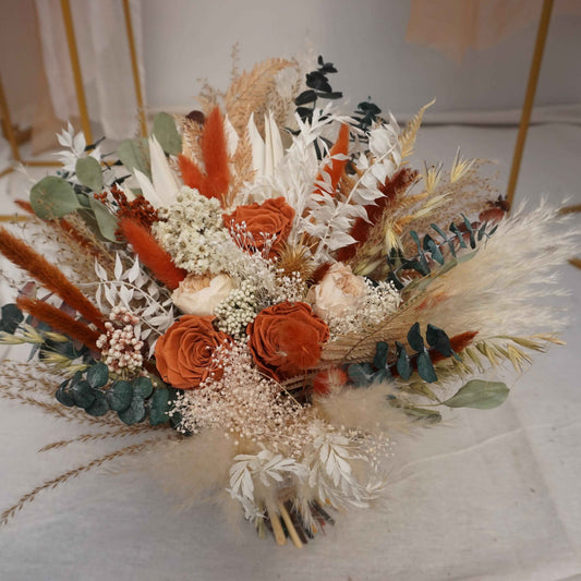 Burnt Orange  Boho Wedding/ Bridal flower bouquet