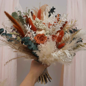 Burnt Orange  Boho Wedding/ Bridal flower bouquet