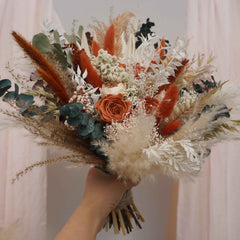 Burnt Orange  Boho Wedding/ Bridal flower bouquet