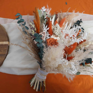 Burnt Orange  Boho Wedding/ Bridal flower bouquet