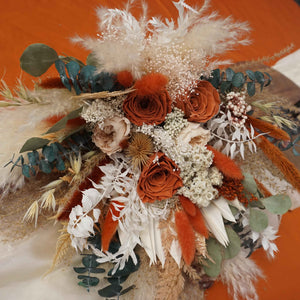 Burnt Orange  Boho Wedding/ Bridal flower bouquet