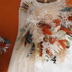 Burnt Orange  Boho Wedding/ Bridal flower bouquet