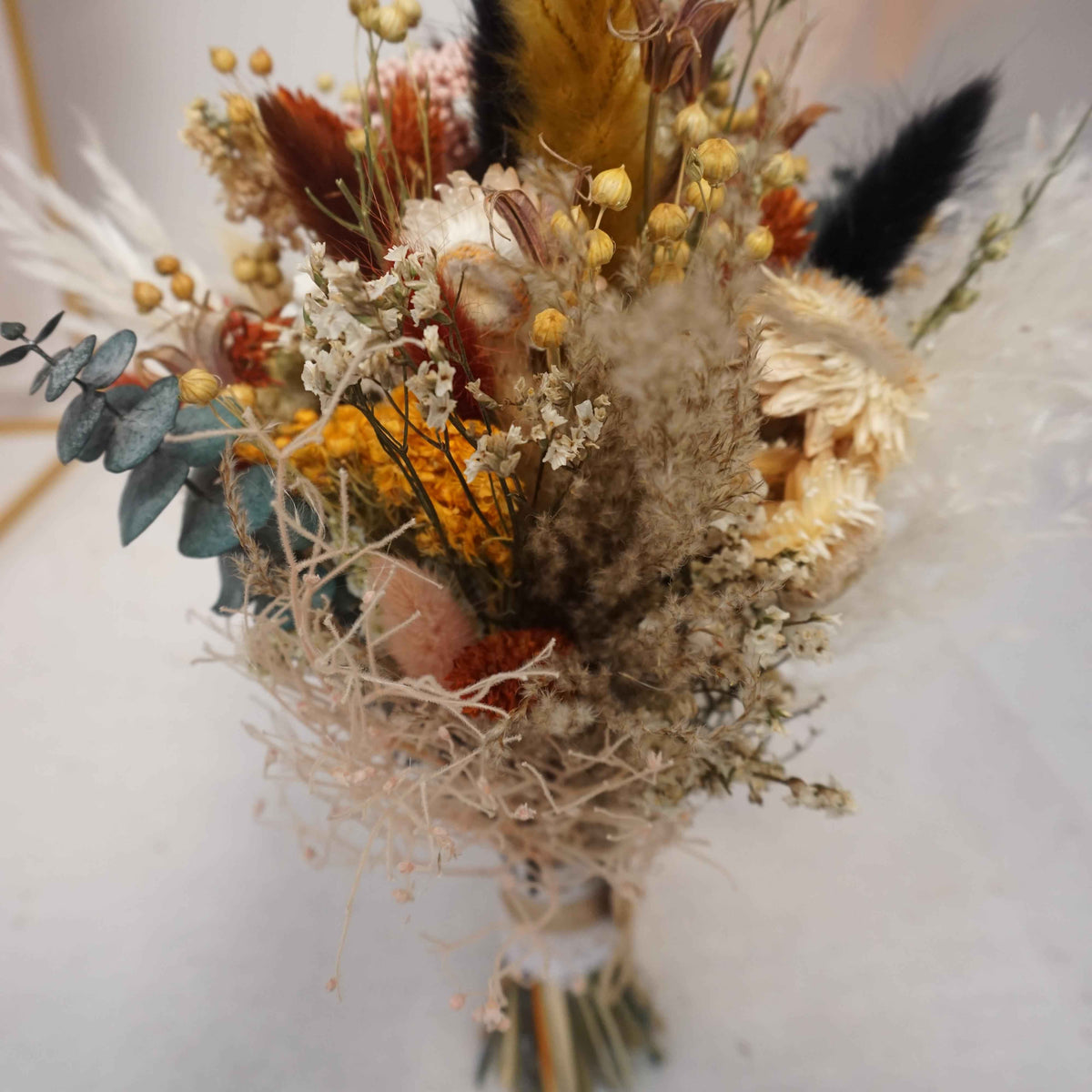 Dried flower bouquet wedding ,bridesmaid bouquet, bridal boho bouquet,  dried flowers , baby's breath
