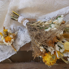 Dried flower bouquet ,white natural bridal bouquet ,wedding boho bouquet,dried flower,yellow