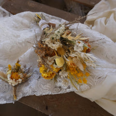 Dried flower bouquet ,white natural bridal bouquet ,wedding boho bouquet,dried flower,yellow