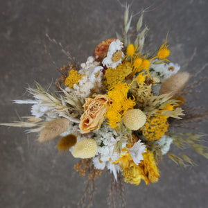 Dried flower bouquet ,white natural bridal bouquet ,wedding boho bouquet,dried flower,yellow