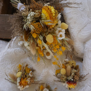 Dried flower bouquet ,white natural bridal bouquet ,wedding boho bouquet,dried flower,yellow