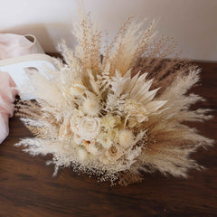 Dried Floral Bouquet , flower Bouquet,  White Wedding Bouquet, Boho Wedding,Cream color bouquet