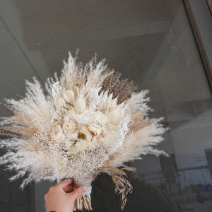 Dried Floral Bouquet , flower Bouquet,  White Wedding Bouquet, Boho Wedding,Cream color bouquet