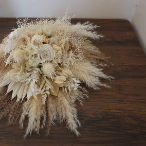 Dried Floral Bouquet , flower Bouquet,  White Wedding Bouquet, Boho Wedding,Cream color bouquet