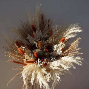 Bouquet with eucalyptus, boho bridal bouquet, wedding dried flowers bouquet,  pampas grass, roses bouquet,dried palm leaves