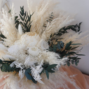 Pampas grass bouquet, Eucalyptus bouquet, large wedding bouquet, bridal bouquet, boho wedding flowers