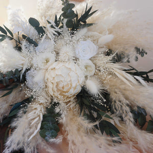 Pampas grass bouquet, Eucalyptus bouquet, large wedding bouquet, bridal bouquet, boho wedding flowers
