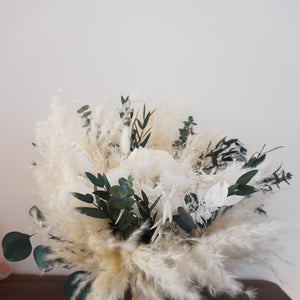 Pampas grass bouquet, Eucalyptus bouquet, large wedding bouquet, bridal bouquet, boho wedding flowers