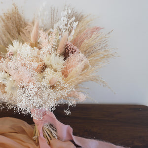 Boho wedding bouquet pink, dried flowers women accessories, bride bouquets, custom handmade, dry bridesmaids bunch, everlsting flowers