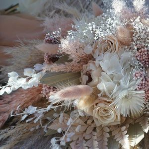 Boho wedding bouquet pink, dried flowers women accessories, bride bouquets, custom handmade, dry bridesmaids bunch, everlsting flowers