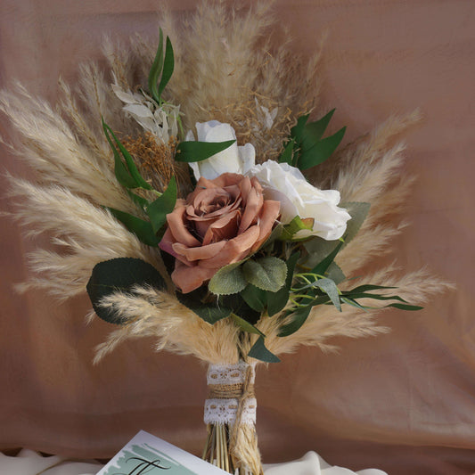 Pampas Grass White Flowers Bouquet , Bridal Bouquet ,dried Flowers for Wedding , Home Decoration