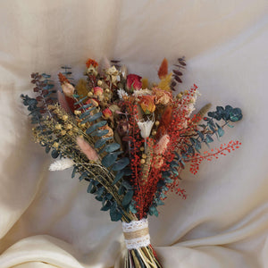 Dried Rose Bridal Bouquet /Dried Eucalyptus Bouquet/ Boho Wedding flowers/ Dried Flowers/ Bridesmaids Gift flower
