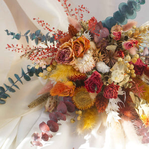 Dried Rose Bridal Bouquet /Dried Eucalyptus Bouquet/ Boho Wedding flowers/ Dried Flowers/ Bridesmaids Gift flower