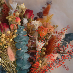 Dried Rose Bridal Bouquet /Dried Eucalyptus Bouquet/ Boho Wedding flowers/ Dried Flowers/ Bridesmaids Gift flower