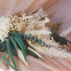 Boho Dried Wedding Bouquet with Pampas Grass
