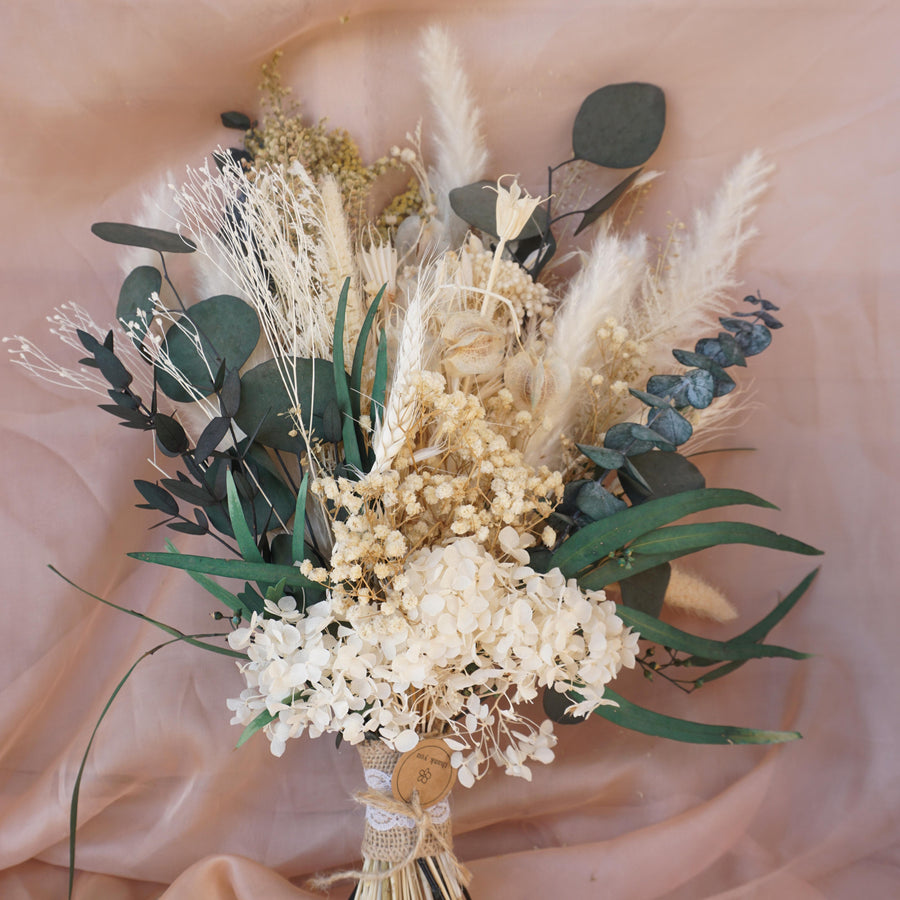 Boho Dried Wedding Bouquet with Pampas Grass