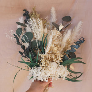 Boho Dried Wedding Bouquet with Pampas Grass
