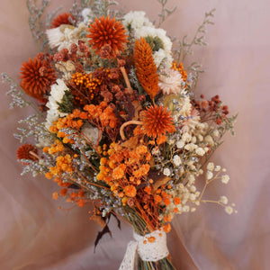 Burnt orange wedding| boho dried flower bouquet |Dry flower arrangement |Dried floral bouquet |Wedding flowers bouquet |Home decor dried flowers