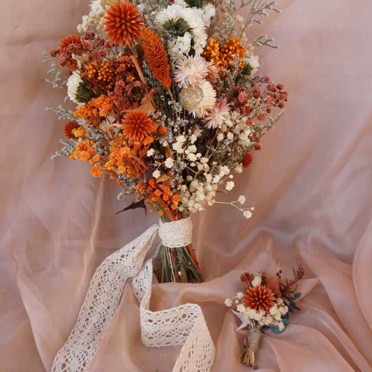 Burnt orange wedding| boho dried flower bouquet |Dry flower arrangement |Dried floral bouquet |Wedding flowers bouquet |Home decor dried flowers