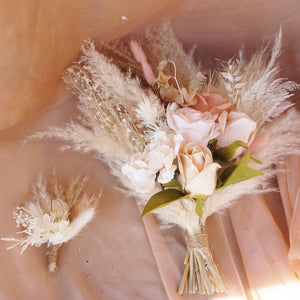 Pink color Pampas Grass  Bouquet|Dried wedding flower|Bunny Tail |Boho Wedding|Natural Boho Bride