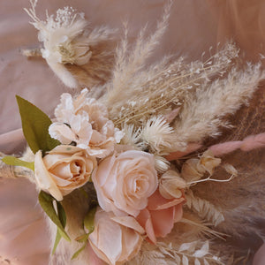 Pink color Pampas Grass  Bouquet|Dried wedding flower|Bunny Tail |Boho Wedding|Natural Boho Bride