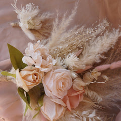 Pink color Pampas Grass  Bouquet|Dried wedding flower|Bunny Tail |Boho Wedding|Natural Boho Bride