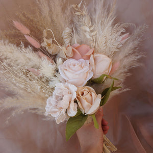 Pink color Pampas Grass  Bouquet|Dried wedding flower|Bunny Tail |Boho Wedding|Natural Boho Bride