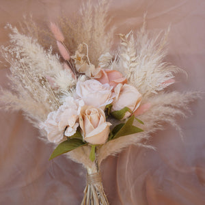 Pink color Pampas Grass  Bouquet|Dried wedding flower|Bunny Tail |Boho Wedding|Natural Boho Bride