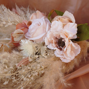 Pink color Pampas Grass  Bouquet|Dried wedding flower|Bunny Tail |Boho Wedding|Natural Boho Bride