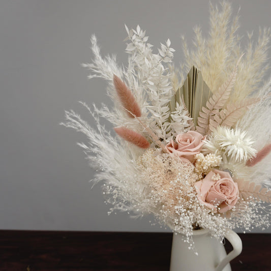 natural boho wedding bouquet, dried flowers bunch, bridal preserved floral set, boutonniere, pinkcorsage