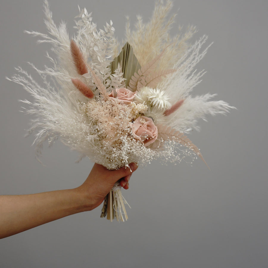 natural boho wedding bouquet, dried flowers bunch, bridal preserved floral set, boutonniere, pinkcorsage