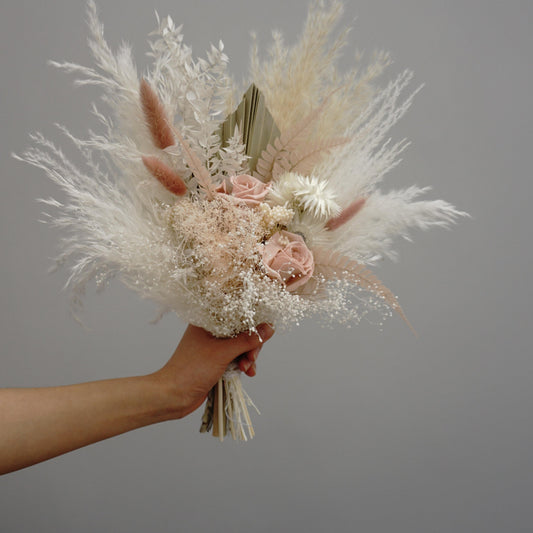 natural boho wedding bouquet, dried flowers bunch, bridal preserved floral set, boutonniere, pinkcorsage