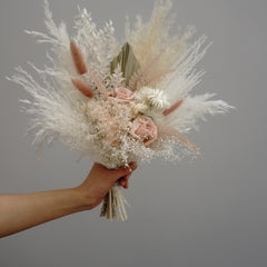 natural boho wedding bouquet, dried flowers bunch, bridal preserved floral set, boutonniere, pinkcorsage